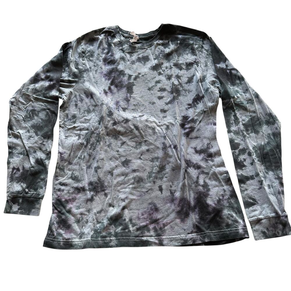 Unisex Shirt Size XL Handmade Tie Dye Black White Grey Long Sleeve Brand New NWT